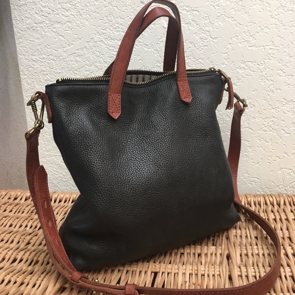 Madewell Mini Transport Crossbody w striped lining